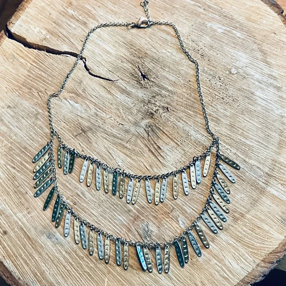 Romulo Saria Two Toned Double Layered Statement Necklace